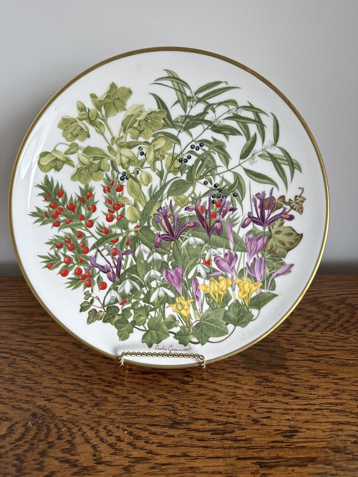 Wedgwood Franklin FEBRUARY  Flowers of the Year Plate 1977