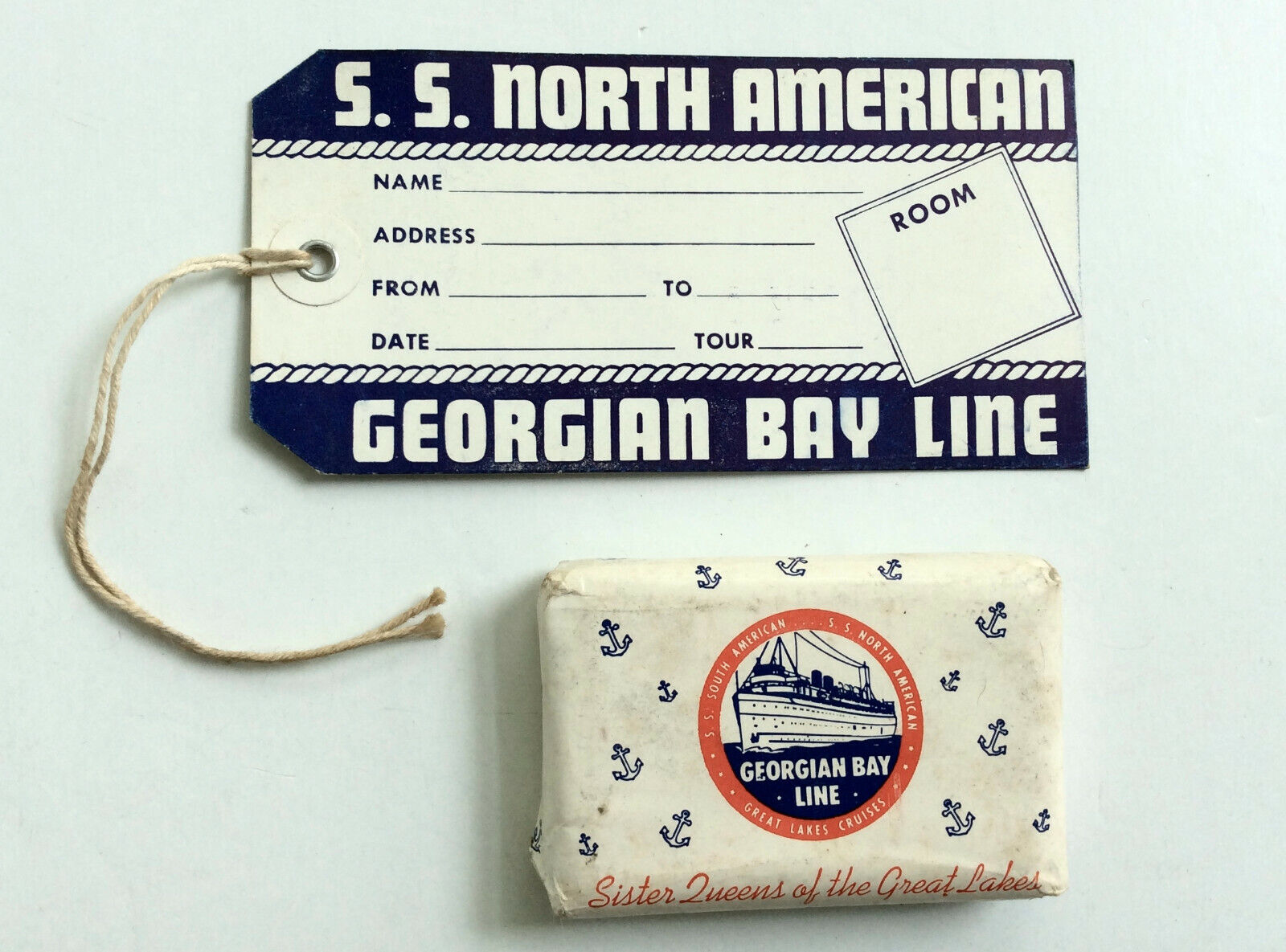 Georgian Bay Line Soap Luggage Tag S.S. North South American Great Lakes Cruises