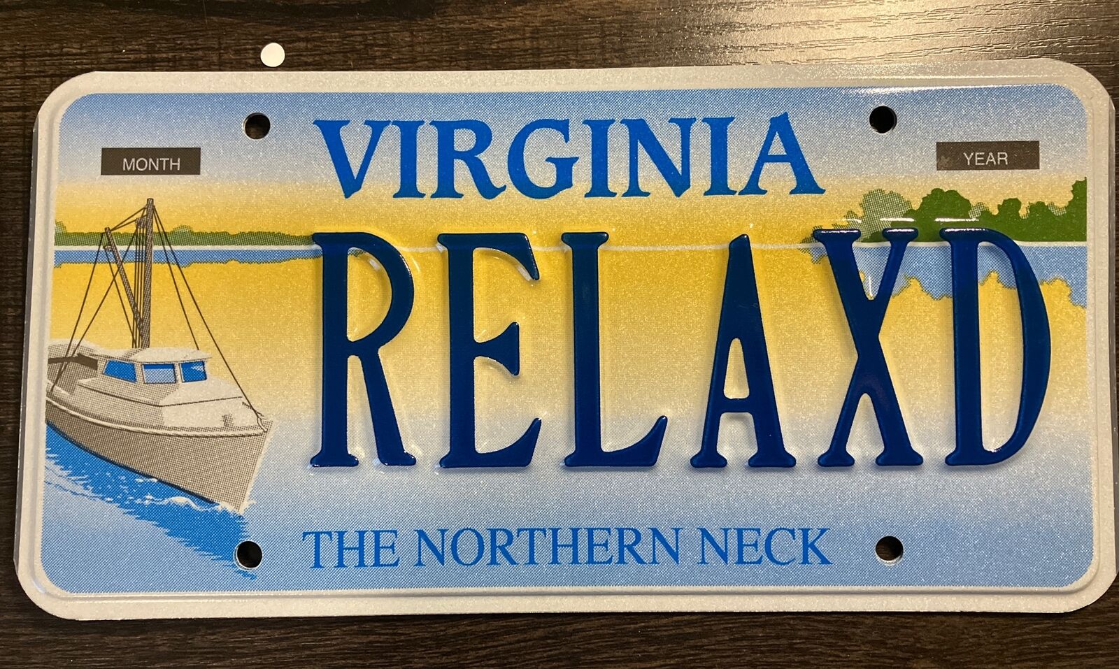 Virginia Personalized Vanity License Plate Va Tag RELAXD Man Cave Sign Beachy