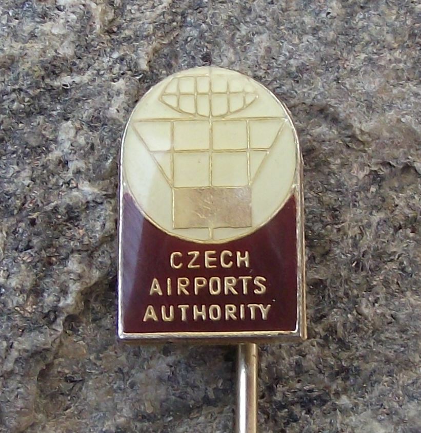 Vintage Czech Airports Authority CAA Air Traffic Control Tower Radar Pin Badge