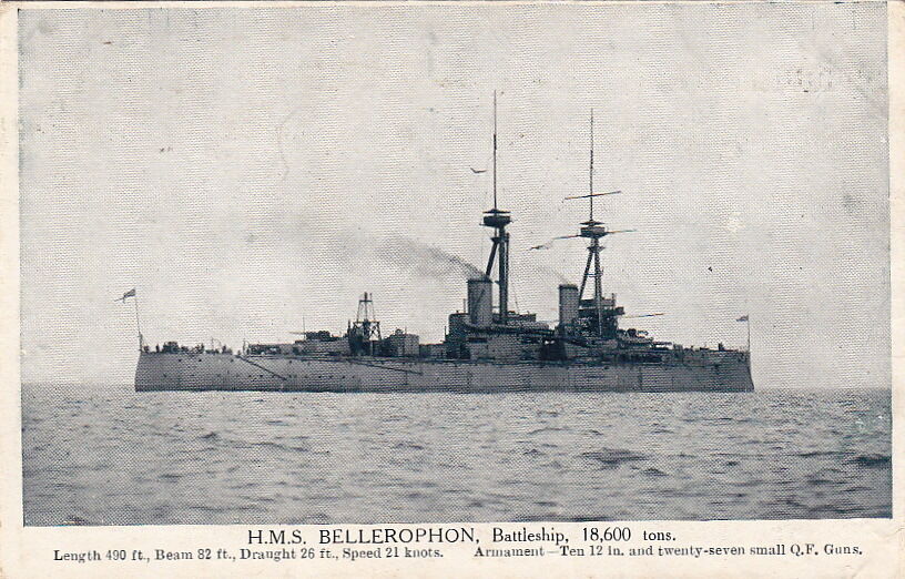 Postcard Ship HMS Bellerophon