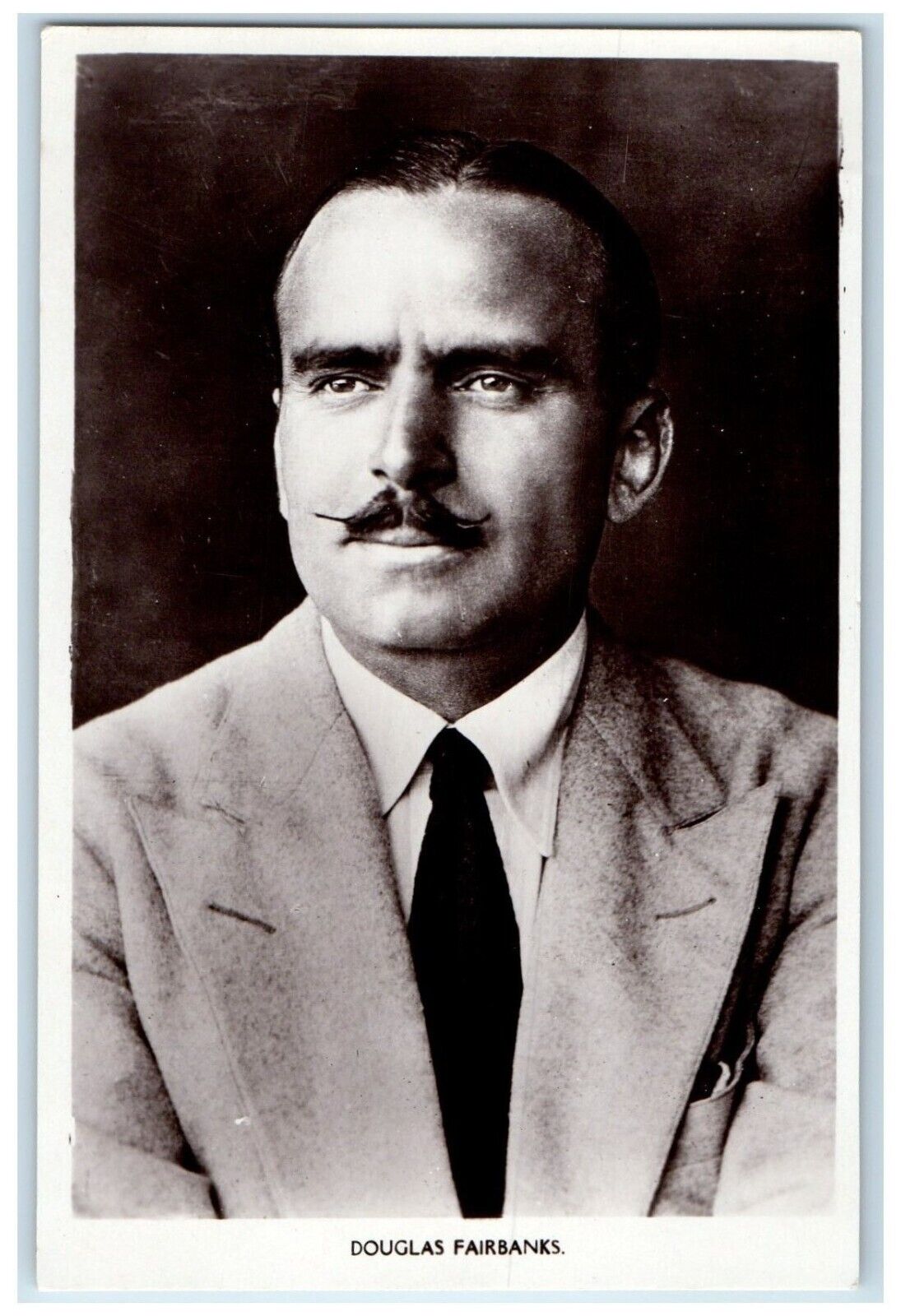 c1930\'s Douglas Fairbanks American Actor Studio Portrait RPPC Photo Postcard