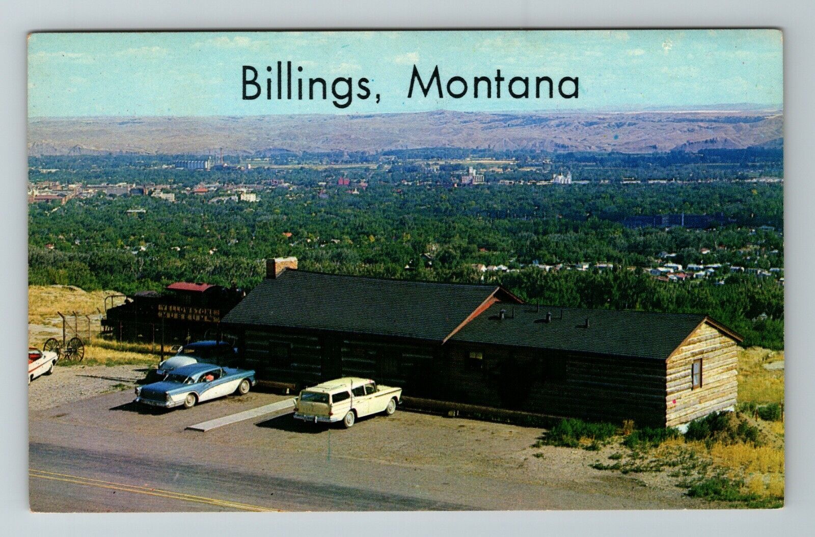 Billings MT-Montana, Aerial Yellowstone Museum, Vintage Postcard
