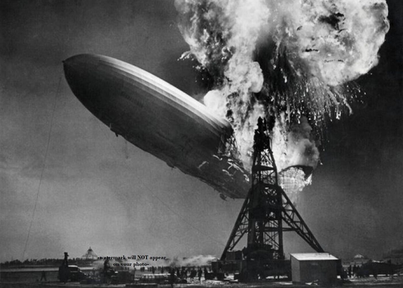 1937 Hindenburg Disaster PHOTO, airship, zeppelin, Lakehurst, NJ, Germany German