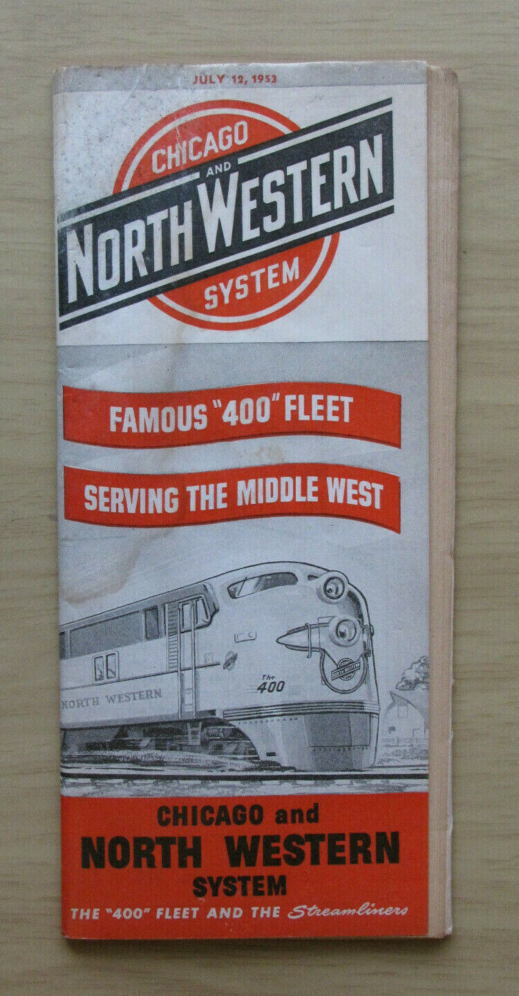 C&NW CHICAGO & NORTH WESTERN Public Timetable: 7/12/53 System  **NEW LISTING**