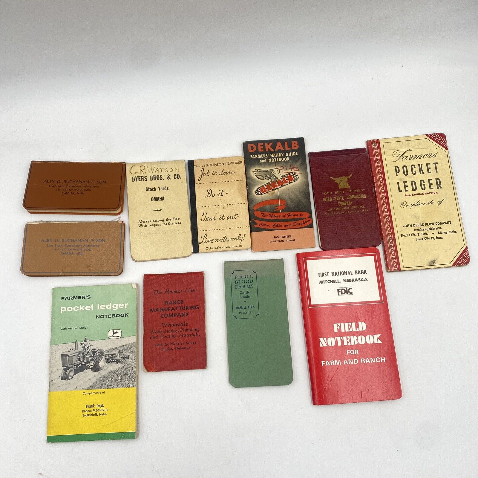 Lot of 11 Vintage Farm Field Ranch Notebooks, Pocket Ledger,Vintage Ranch & Farm