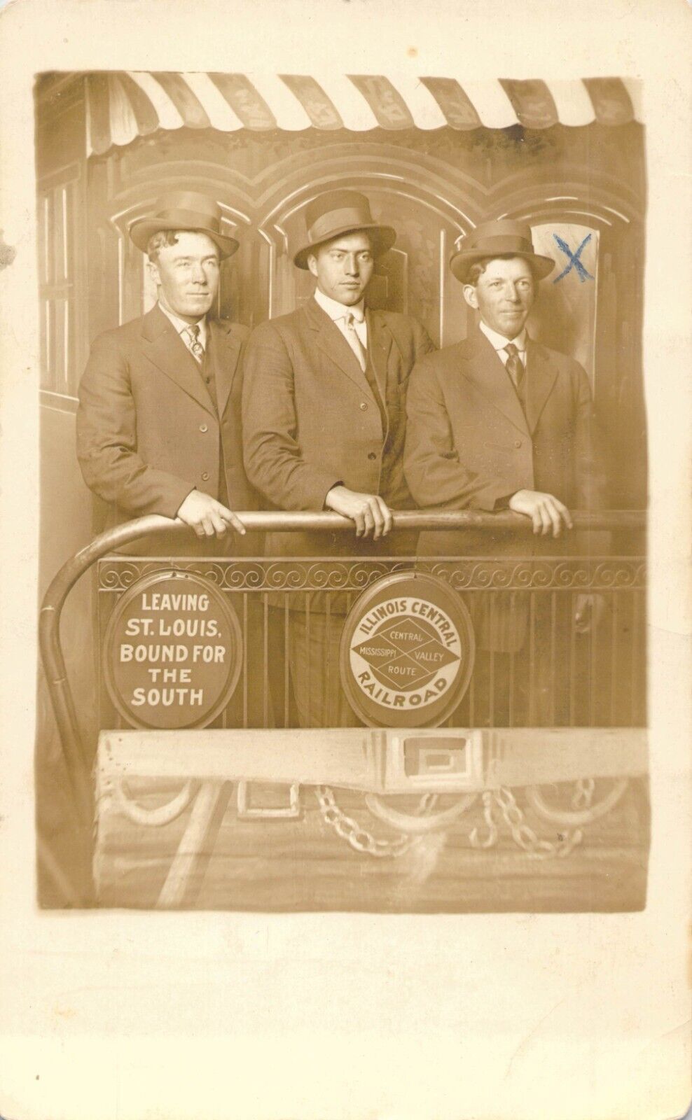 RPPC Illinois Central Railroad Leaving St Louis Train Ralph Yates Vtg  Postcard