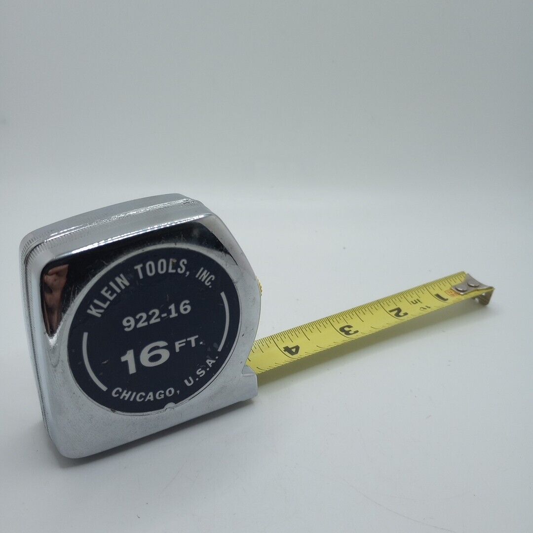 #M) Vintage Klein Tools, Inc 922-16 16FT Chicago, USA Tape Measure