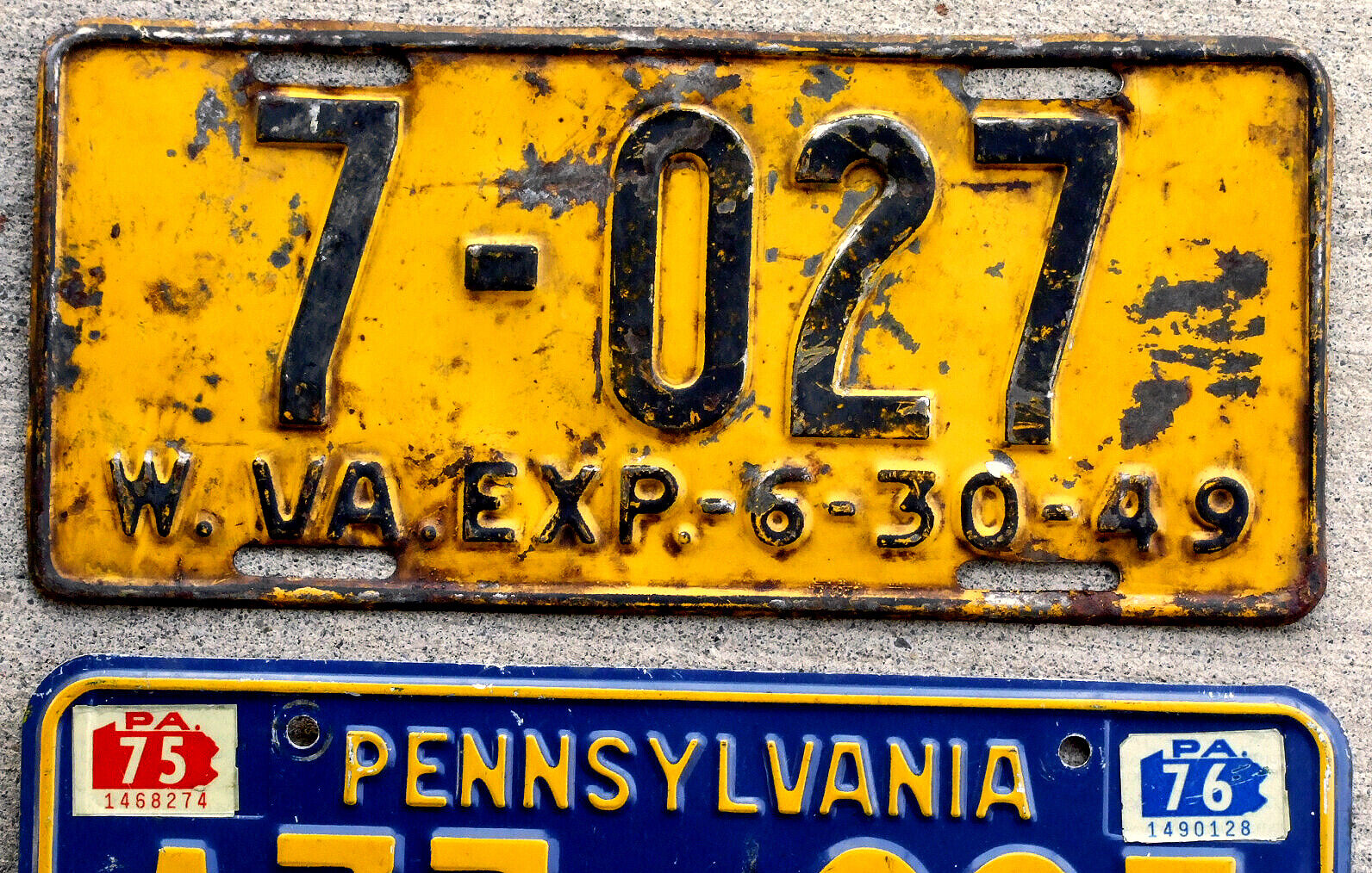 1949 Black on Yellow West Virginia License Plate