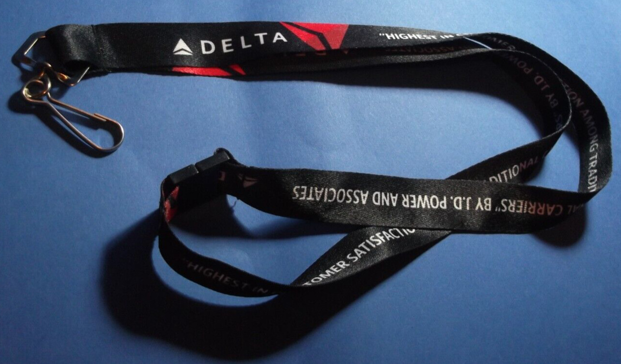 Delta Air Lines keychain neckstrap LANYARD ID Badge Holder, Keys, etc 