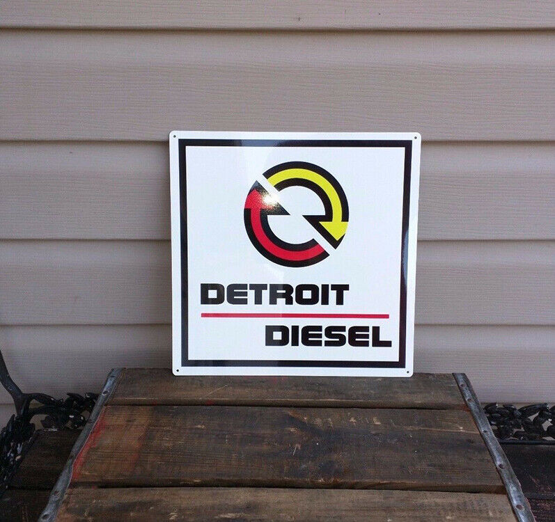 Detroit Diesel Metal Sign Garage Shop Truck Mechanic Repro 12x12 50040