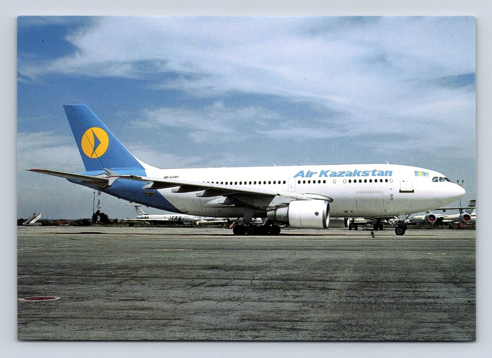 Air Kazakstan Airbus A-310-300 UN-A3101 1999 Airplane Airlines Postcard Vtg A5