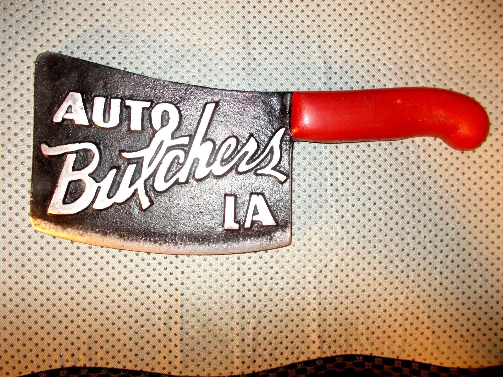 California car club plaque Auto Butchers L A Meat Clever Chopper 1949 Mercury TA
