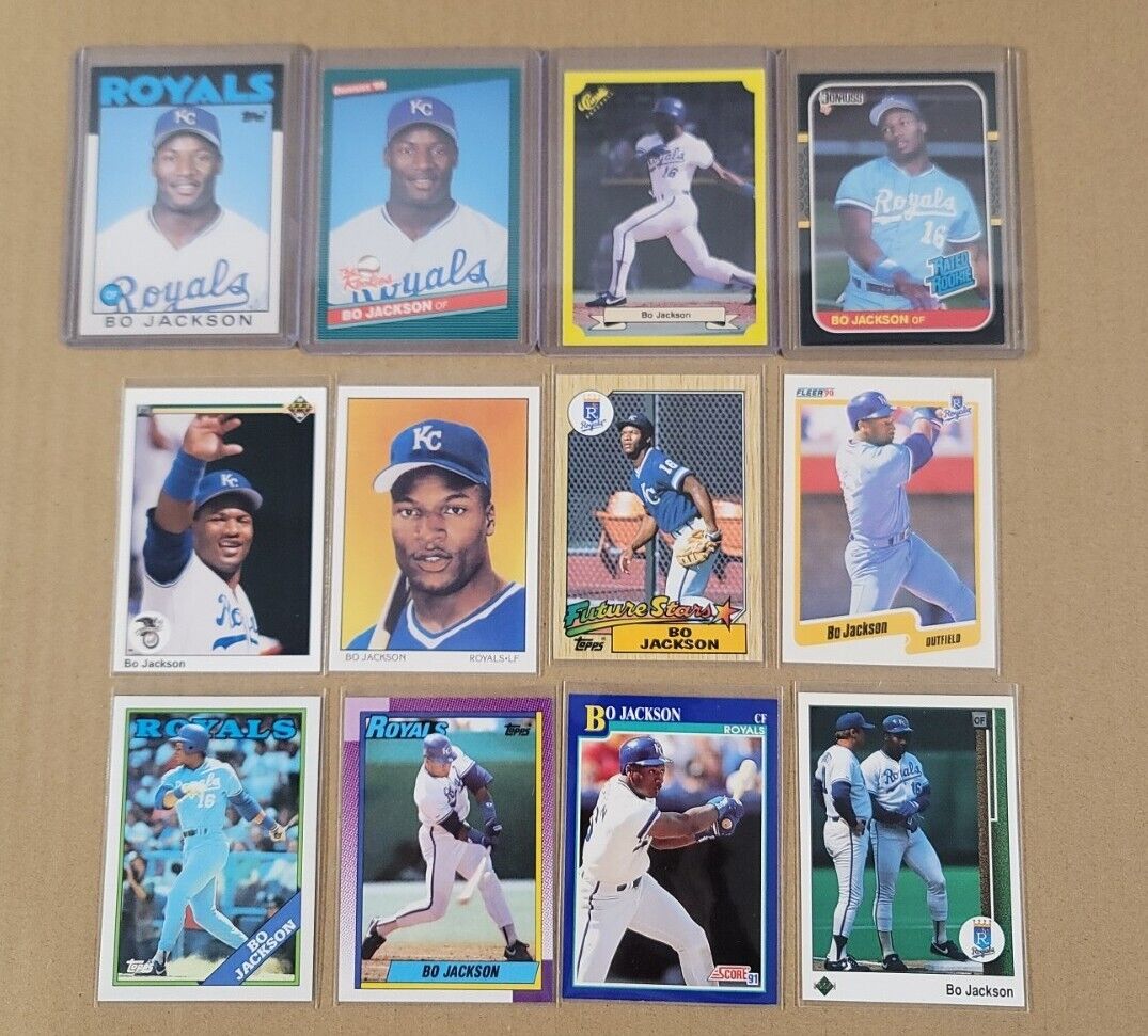  BO Jackson Cards (Lot Of 12)  Different Cards.Baseball. Rookies. Topps. Donruss