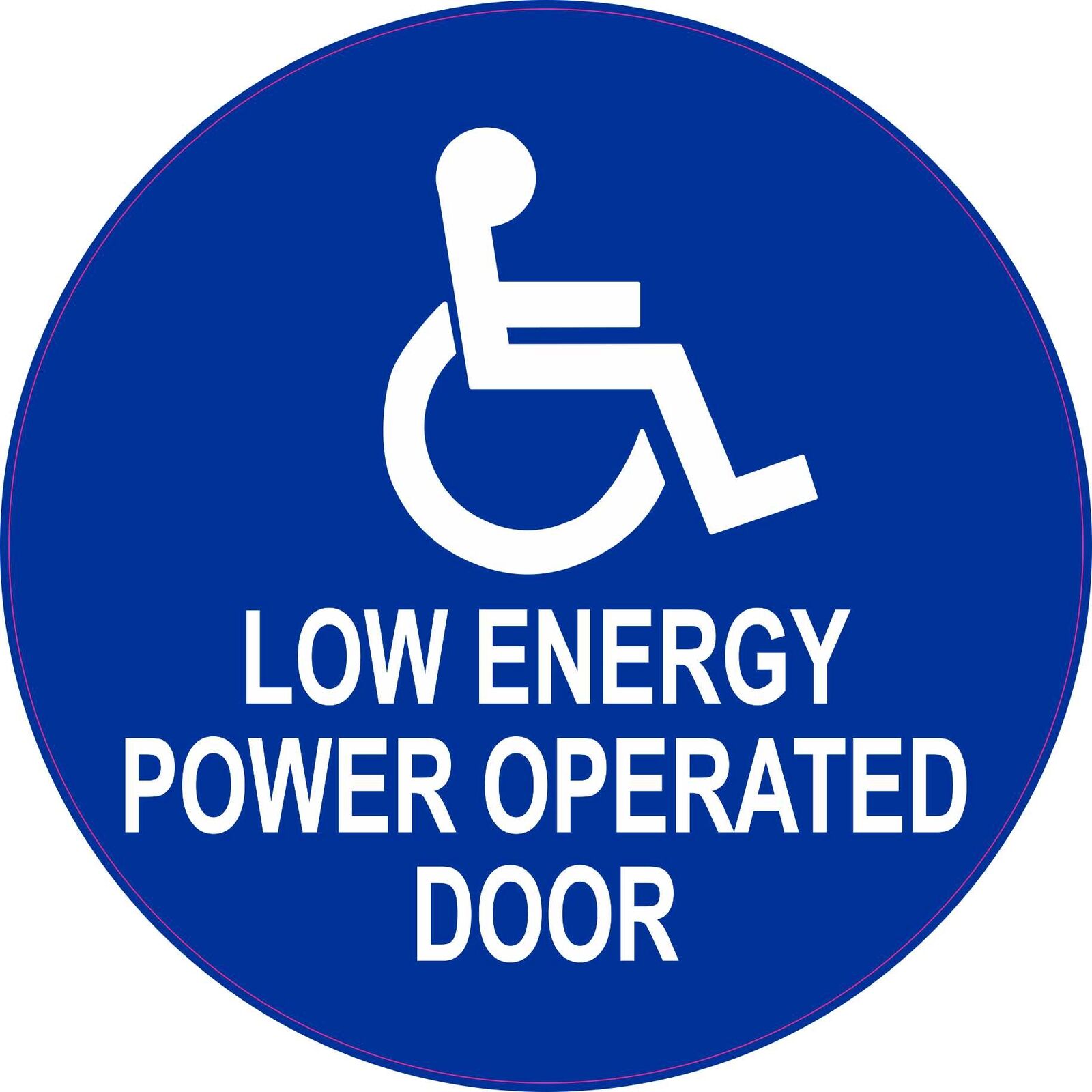 6in x 6in Low Energy Power Operated Door Vinyl Sticker Business Sign Decal