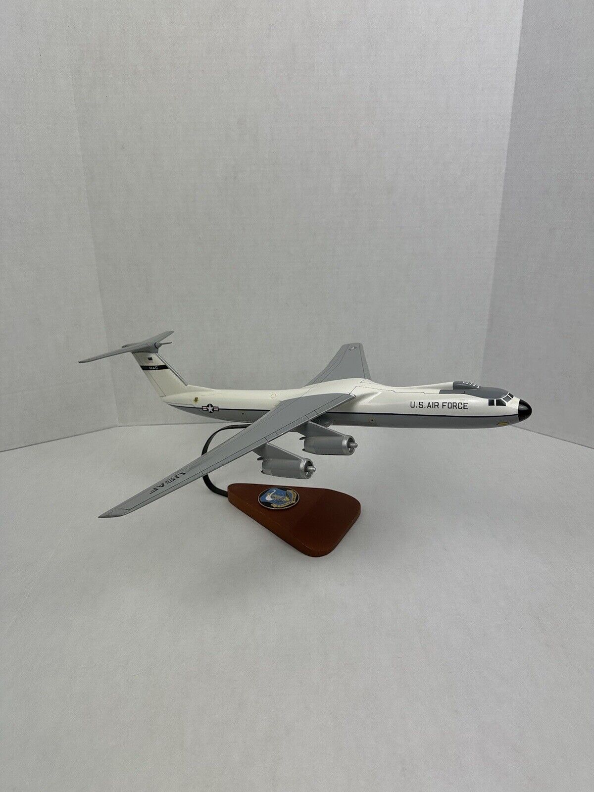 Lockheed C-141A Starlifter USAF MAC Handcrafted Solid Wood Display Model