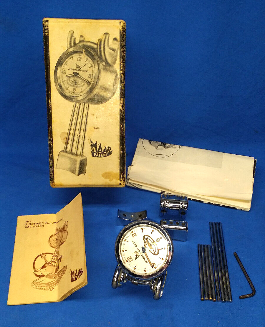 Vintage NOS 1940s 1950s Accessory Maar Automatic Steering Wheel Car Watch Clock