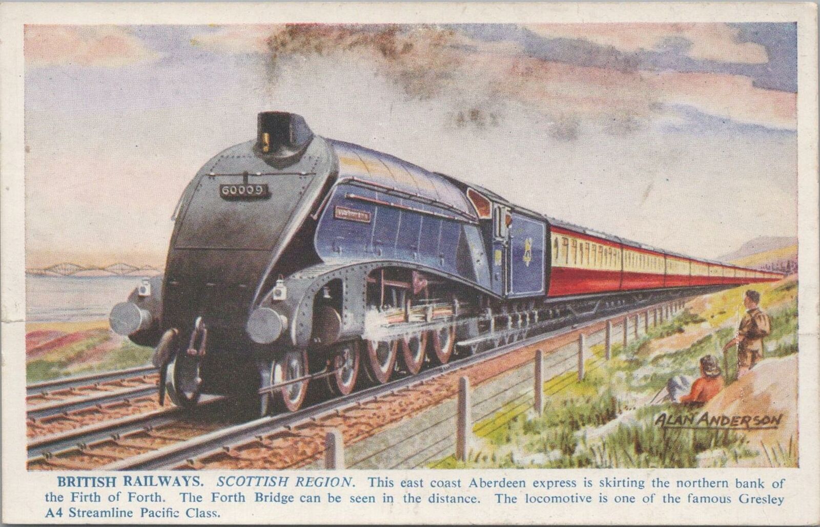 Postcard Railroad British Railways Scottish Region East Coast Aberdeen Express 