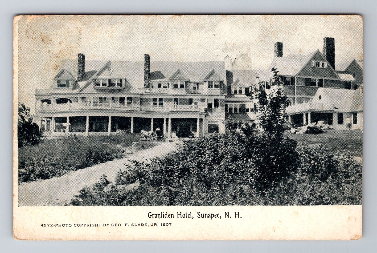 Sunapee NH-New Hampshire, Granliden Hotel, Advertising Vintage c1909 Postcard