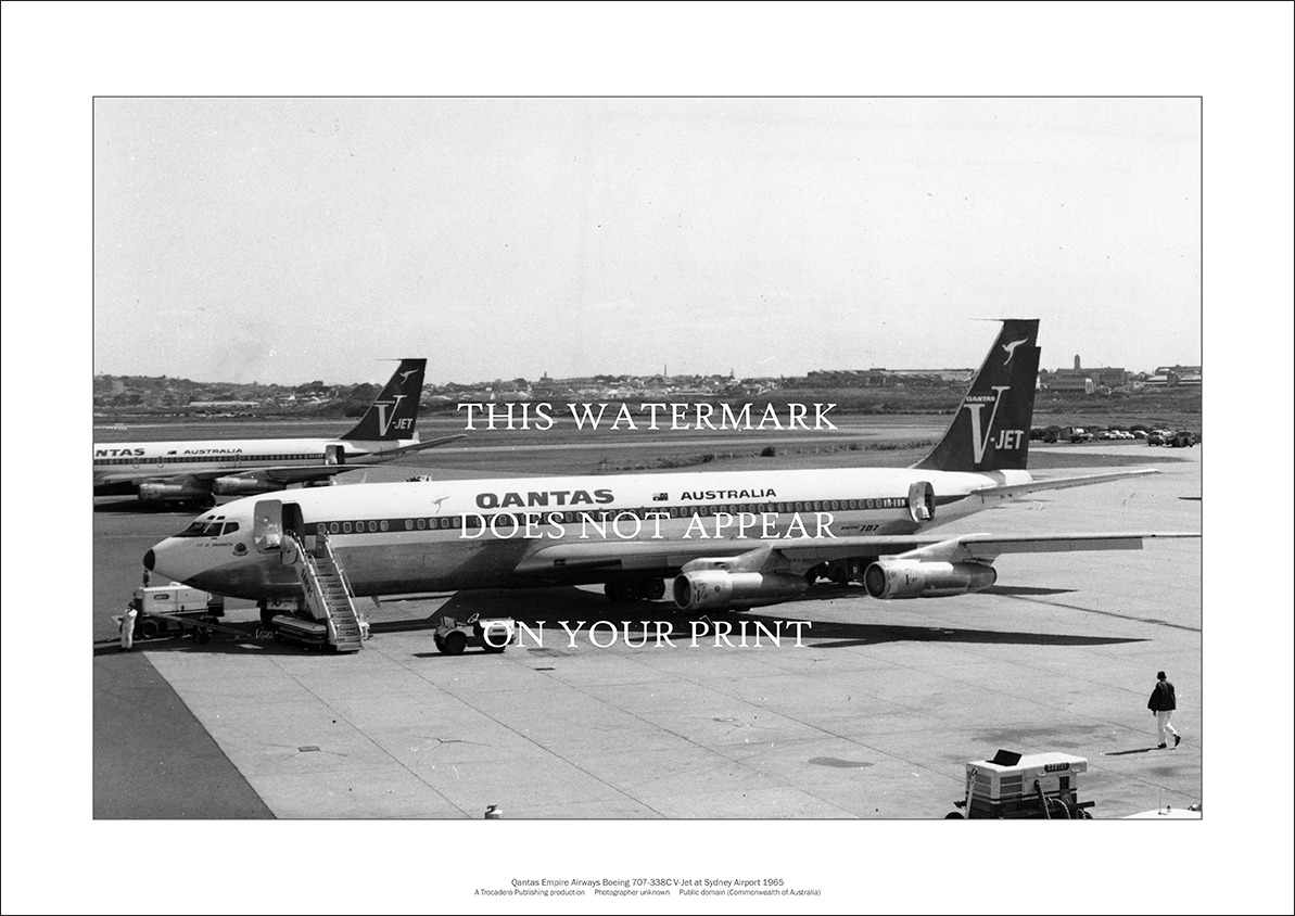 Qantas Boeing 707-338C V-Jet A3 Art Print – Sydney 1965 – 42 x 29 cm Poster