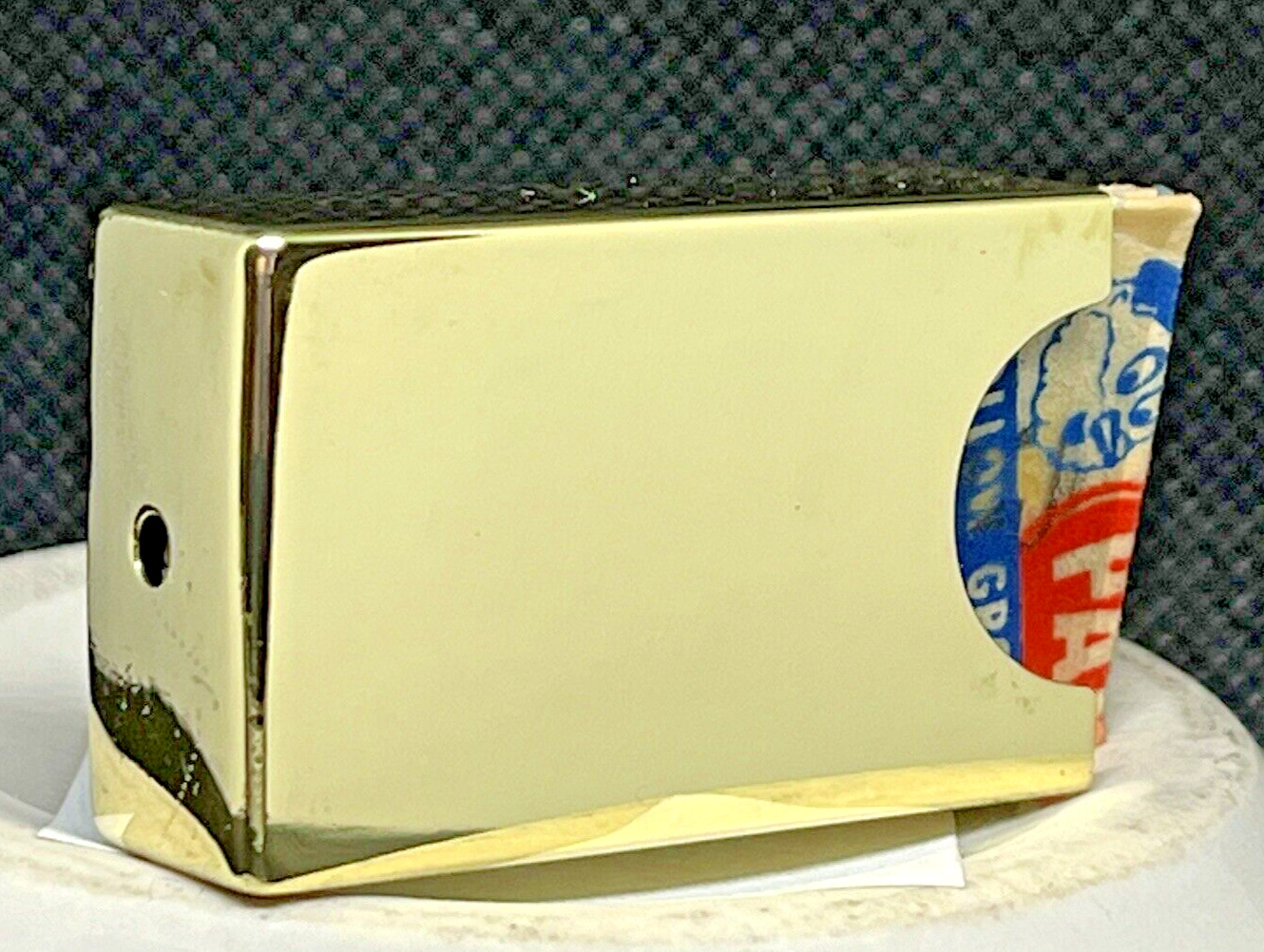 VINTAGE RAZOR BLADE BRASS METAL HOLDER CASE BOX SAFETY. #001