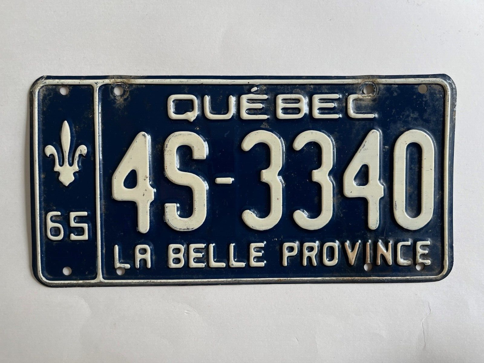 1965 Quebec License Plate All Original