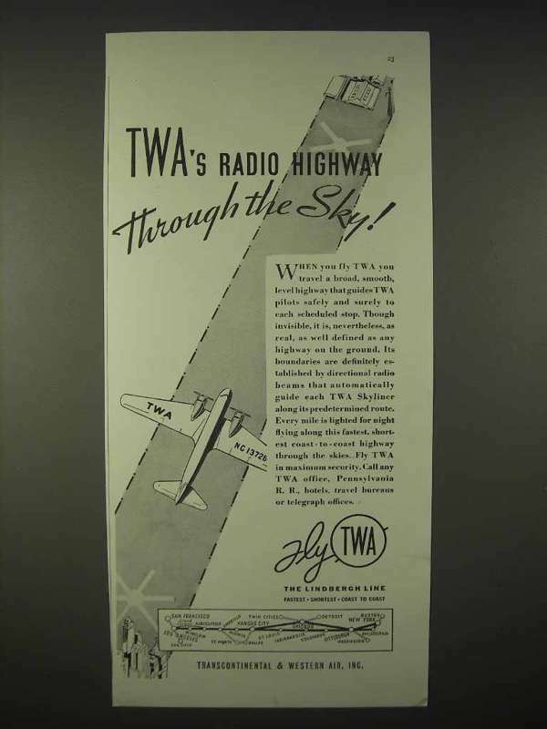 1935 TWA Airlines Ad - Radio Highway
