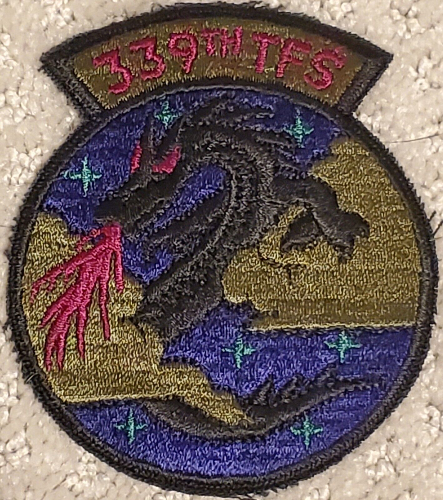 Vintage Subdued USAF 339th Tactical Fighter Squadron TFS Patch Military Insignia