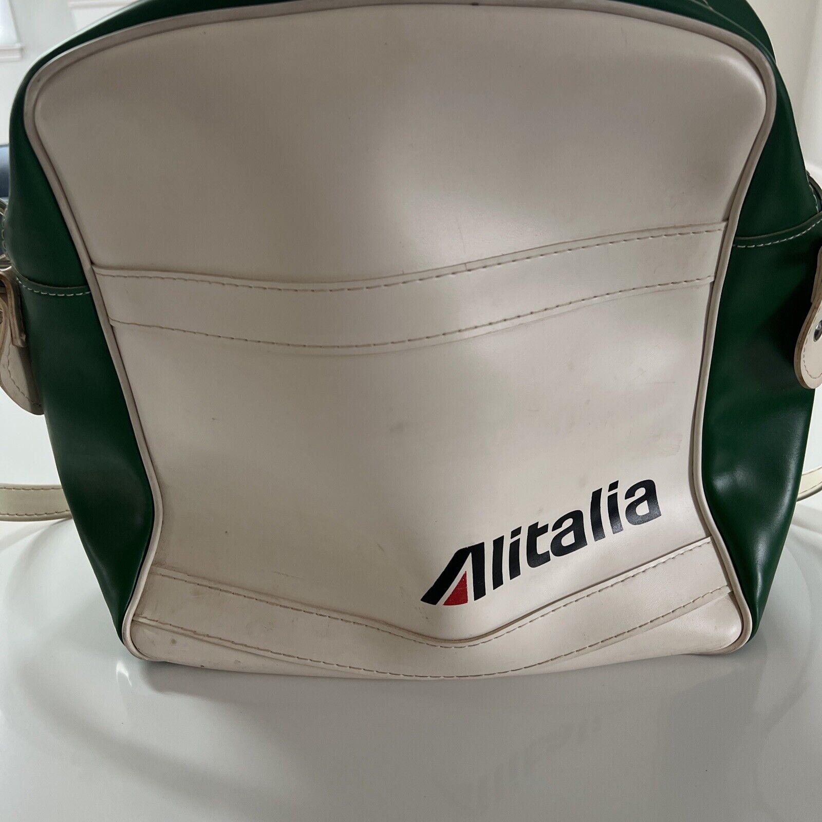 RARE Vintage ALITALIA Vinyl Flight Attendant Carry On Bag Italy Very Good