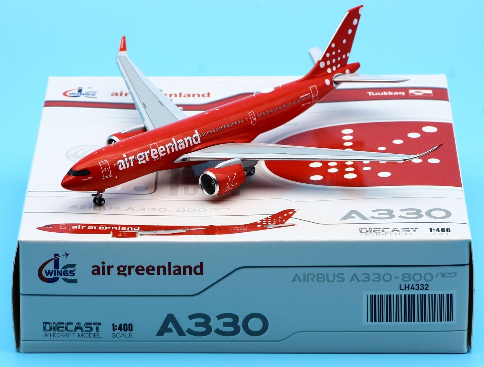JC Wings 1:400 Air Greenland Airbus A330-800 Diecast Aircraft Model OY-GKN
