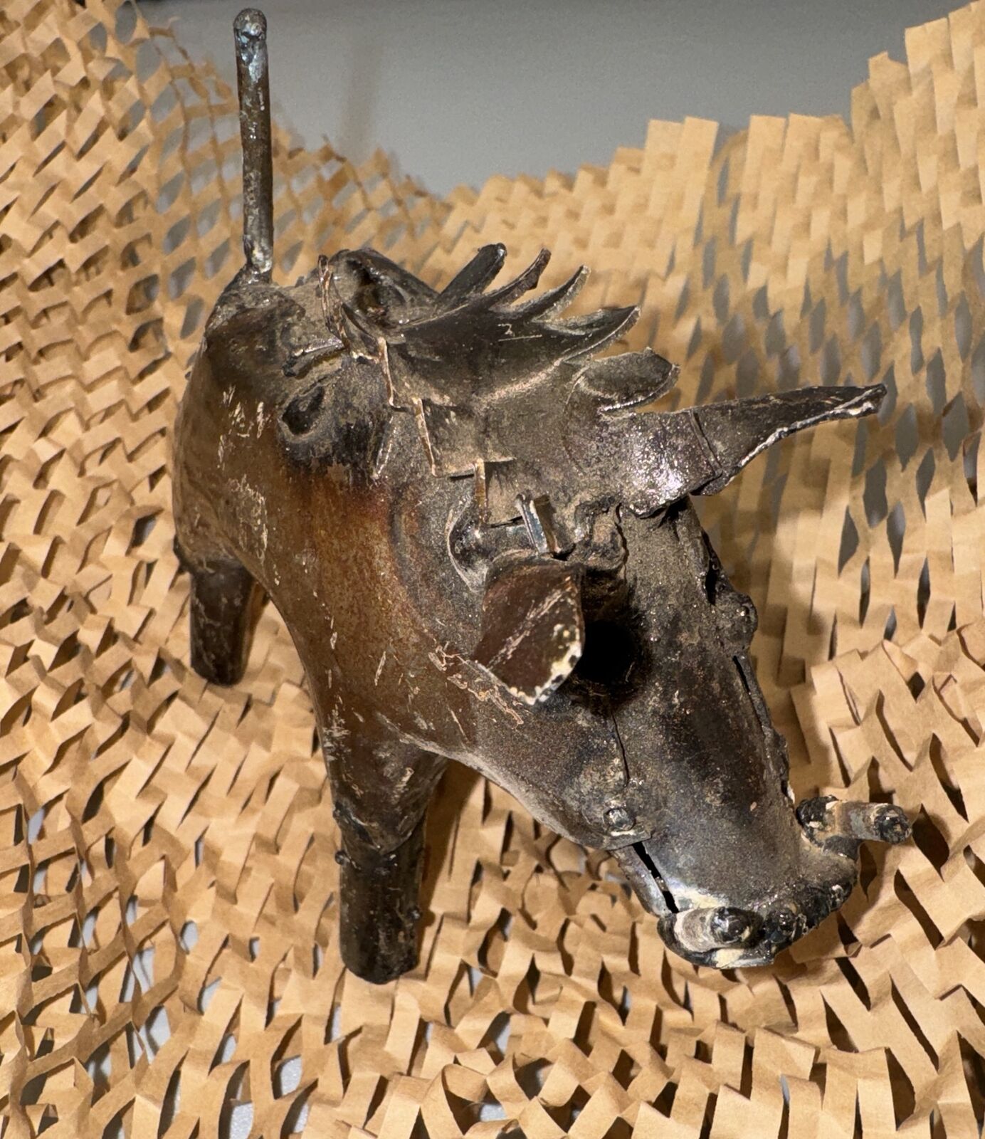 African Warthog Metal Art Sculpture / Statue Aprox. 4” L  X 2” W