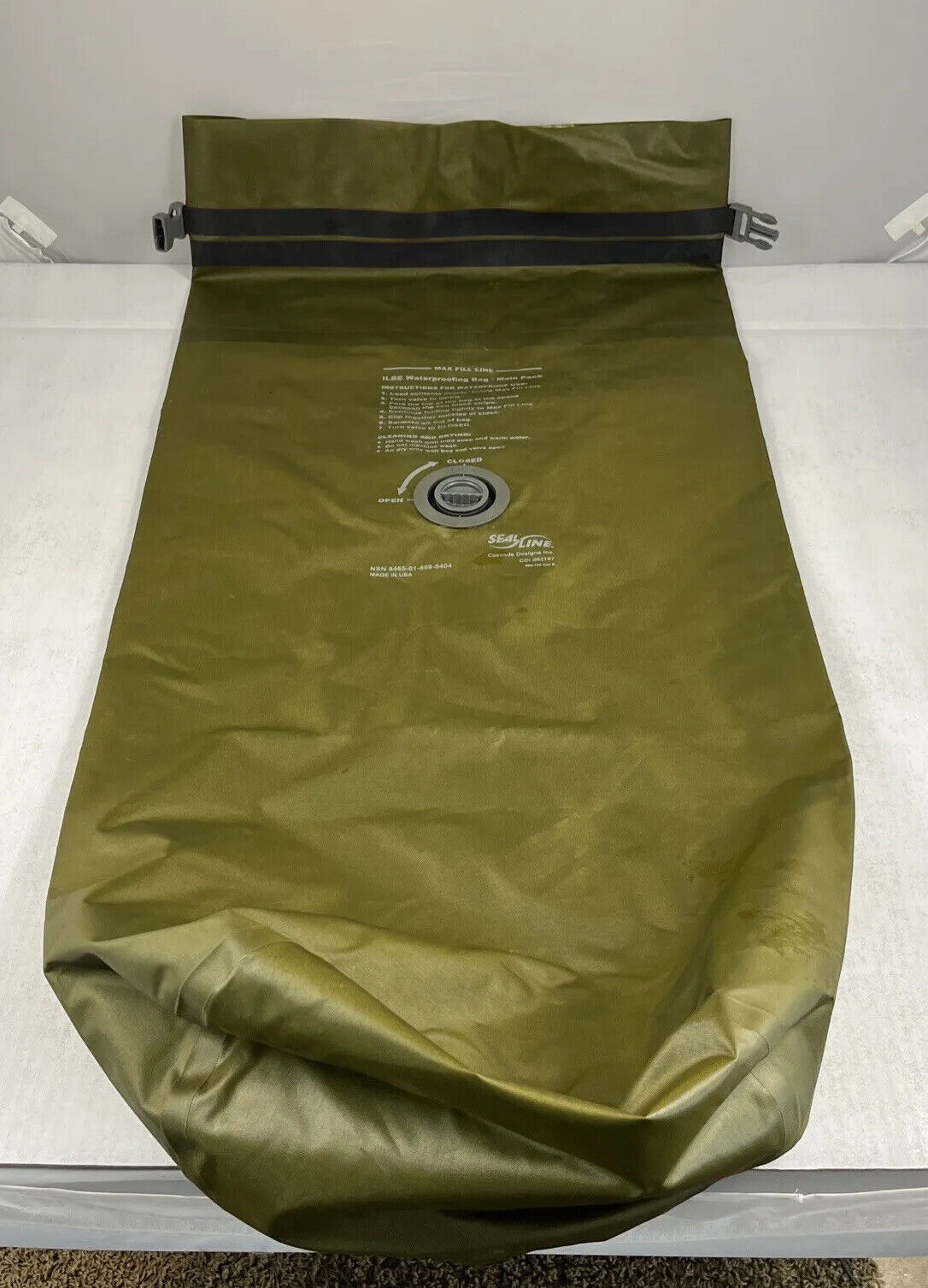 USMC Marine Military Seal Line OD Waterproof Dry Bag Sack ILBE - 65 Liter