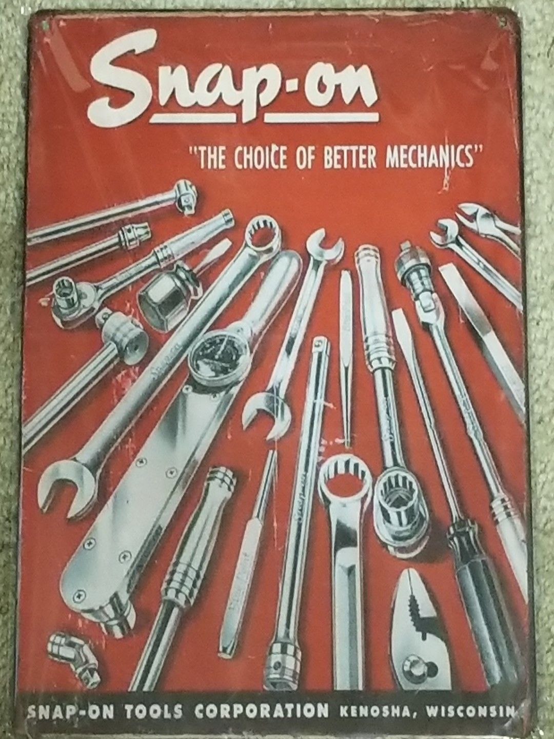 Snap On Tools Choice of Better Mechanics Vintage Retro Metal Tin Sign Garage