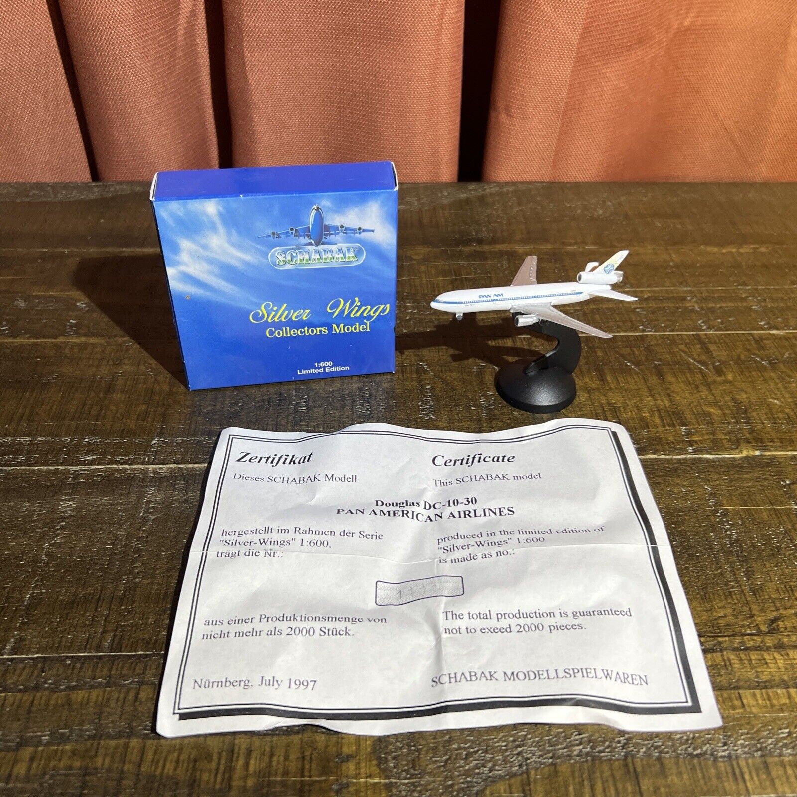 Pan Am Airlines DC-10 Aircraft German SCHABAK Diecast Model Airplane 1:600 New