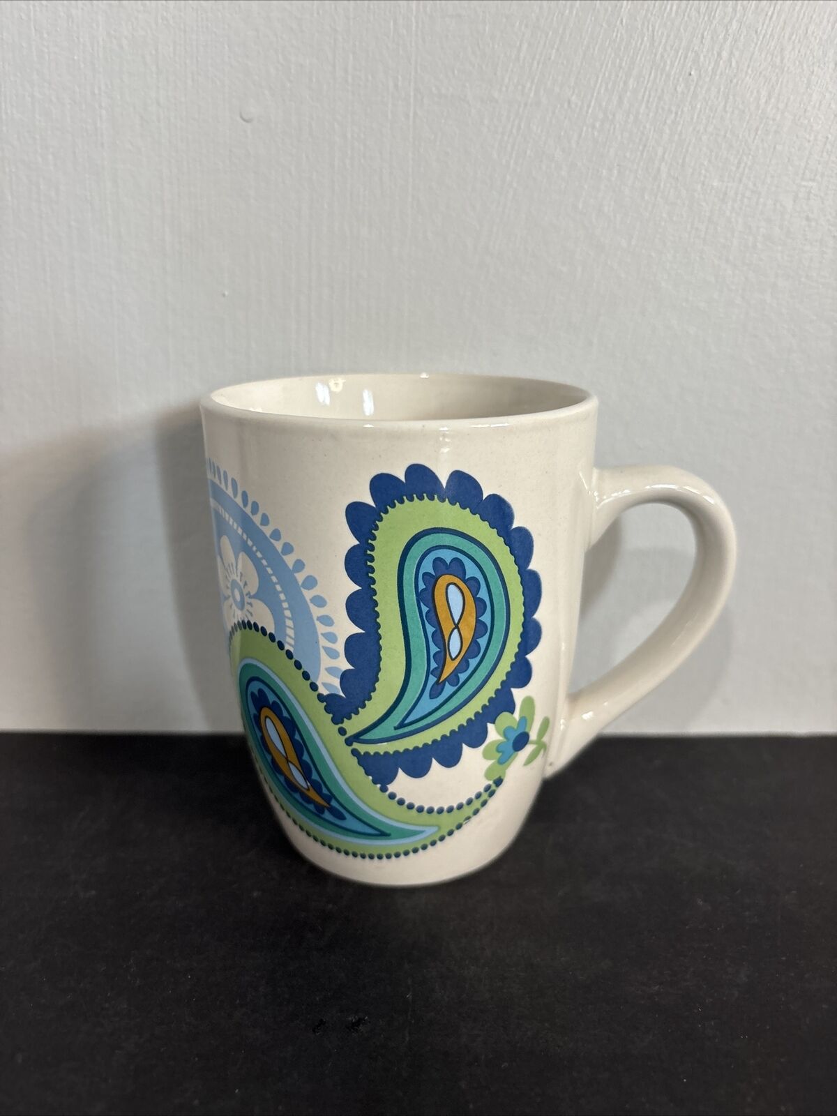Royal Norfolk Floral Paisley Print - Blue & Green - 12 oz Coffee Tea Mug Cup