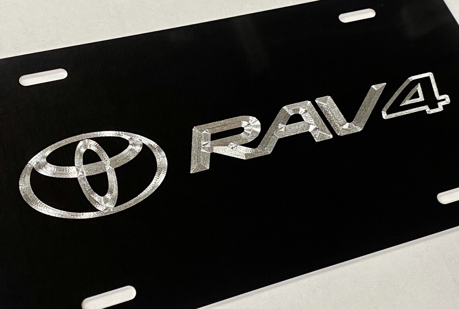Engraved Toyota RAV 4 Car Tag Diamond Etched Aluminum Metal Front License Plate
