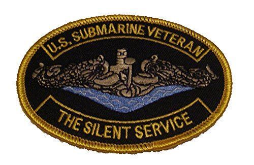 USN NAVY SUBMARINE VETERAN THE SILENT SERVICE PATCH SILVER DOLPHIN