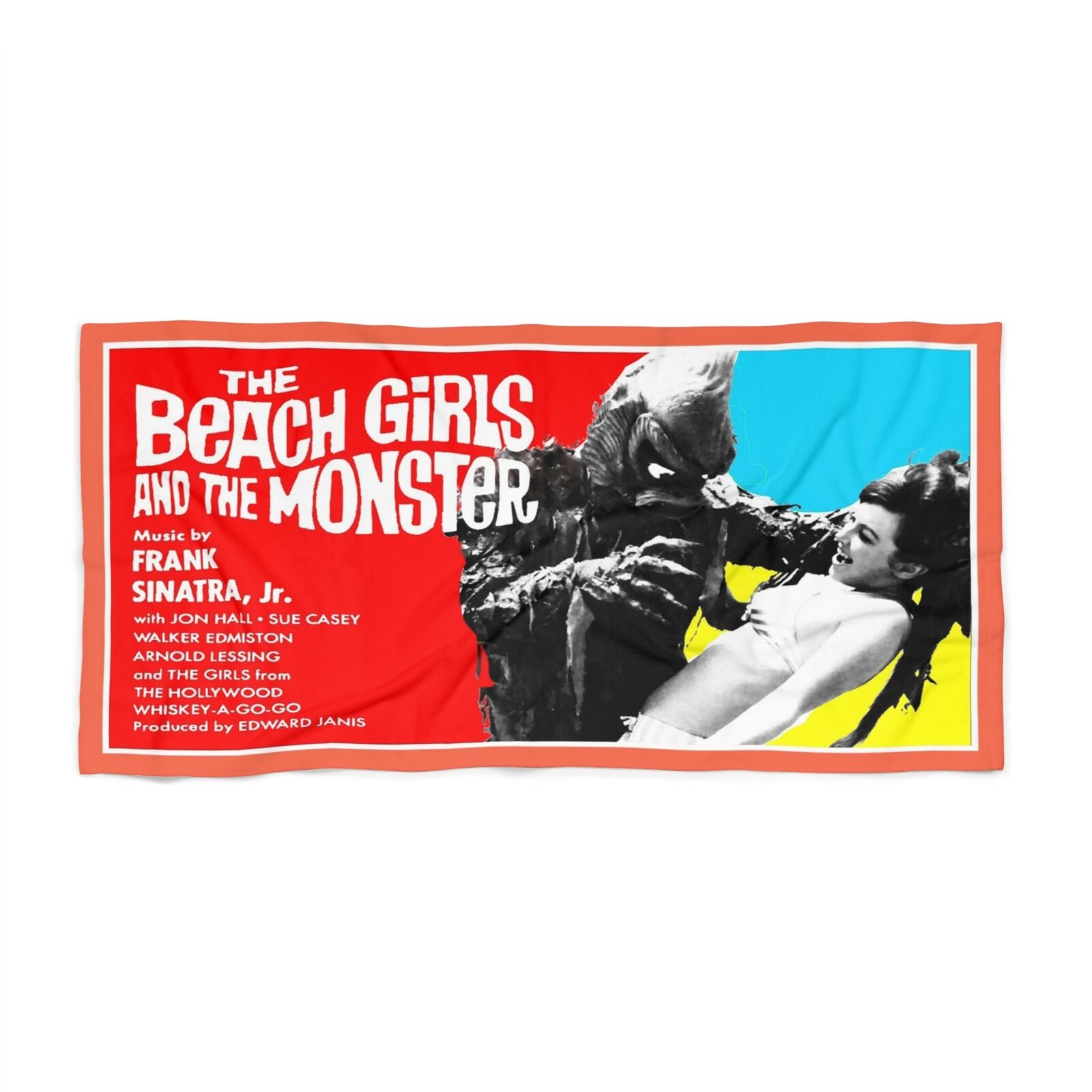 Monster Graphic Print, 1965 The Beach Girls and the Monster Movie Beach Towel