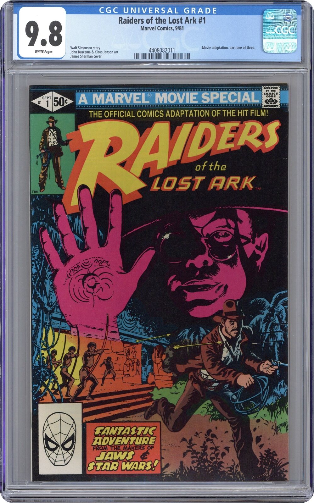 Raiders of the Lost Ark Movie #1 CGC 9.8 1981 4408082011