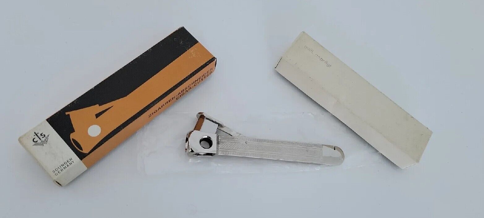 NOS Antique CWS GERMANY Solingen Zigarren-Abschneider Cigar V Cutter Box Opener
