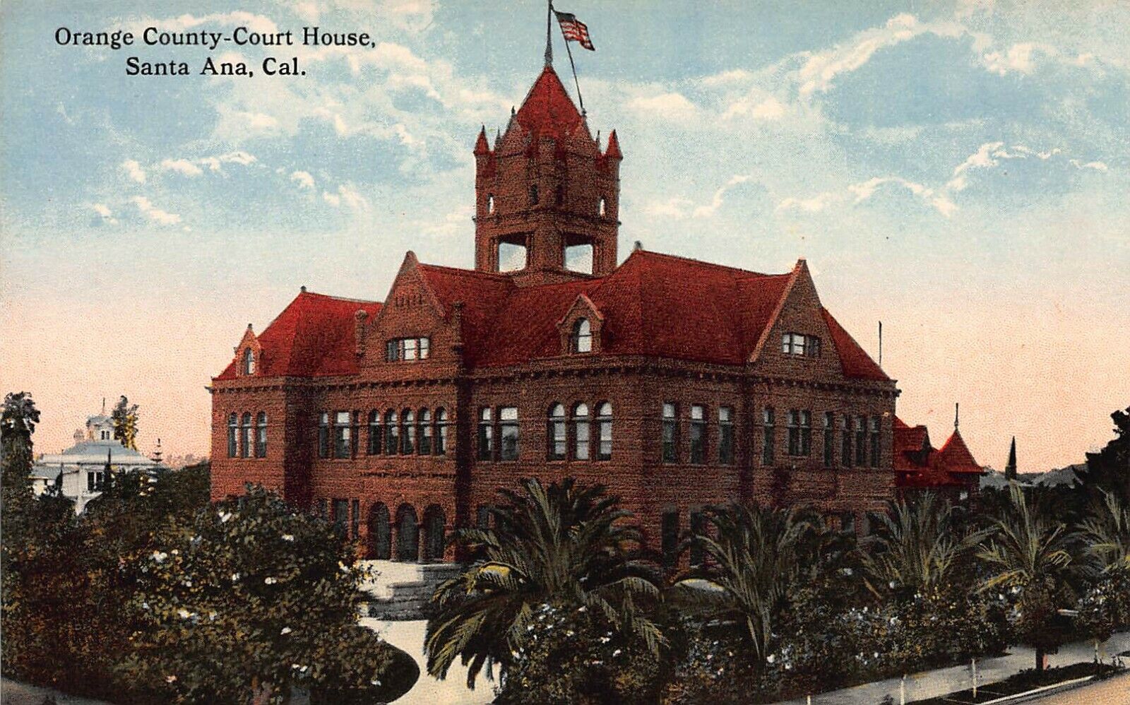  Orange County Court House, Santa Ana, California, Early Postcard, Unused 