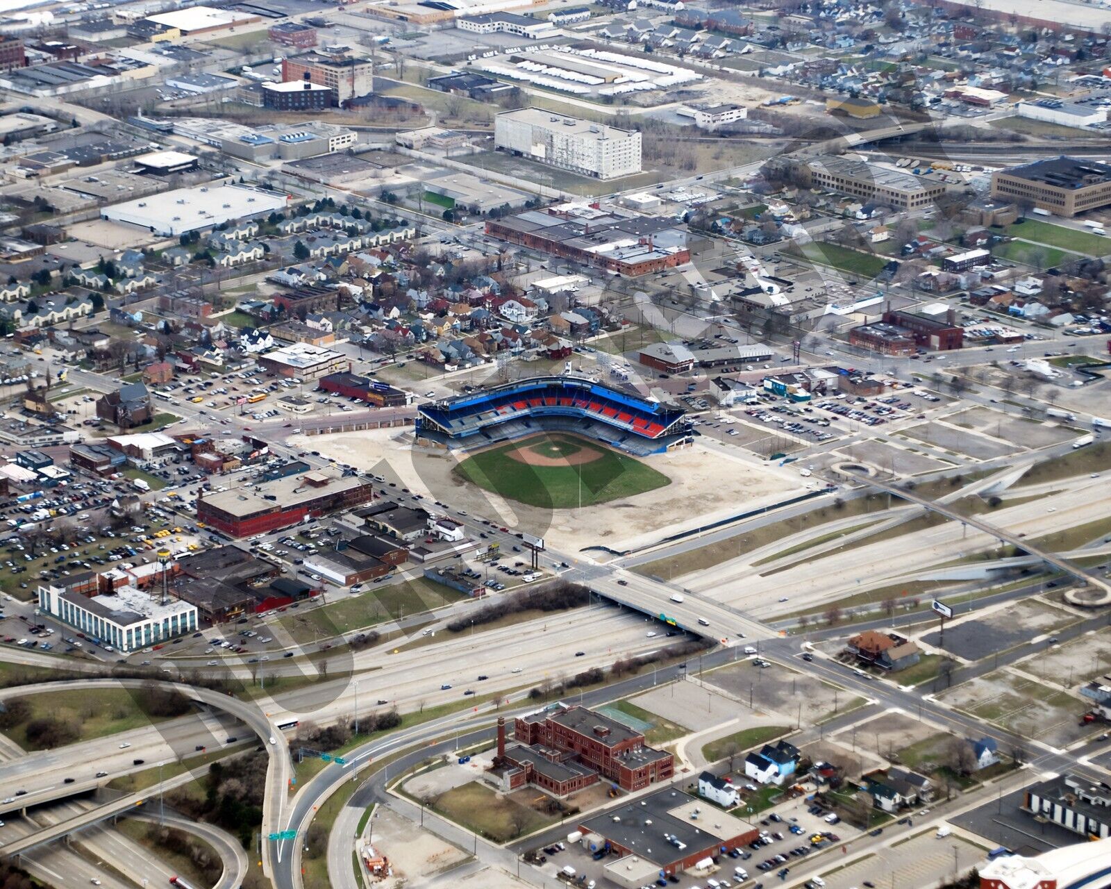 Aerial View Of Detroit Baseball Tiger Stadium In Ruins 8x10 Photo