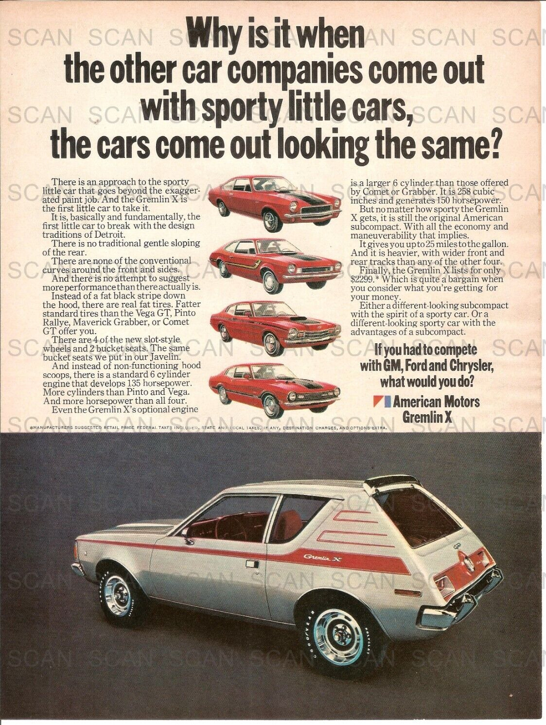 1971 American Motors Gremlin X Vintage Magazine Ad