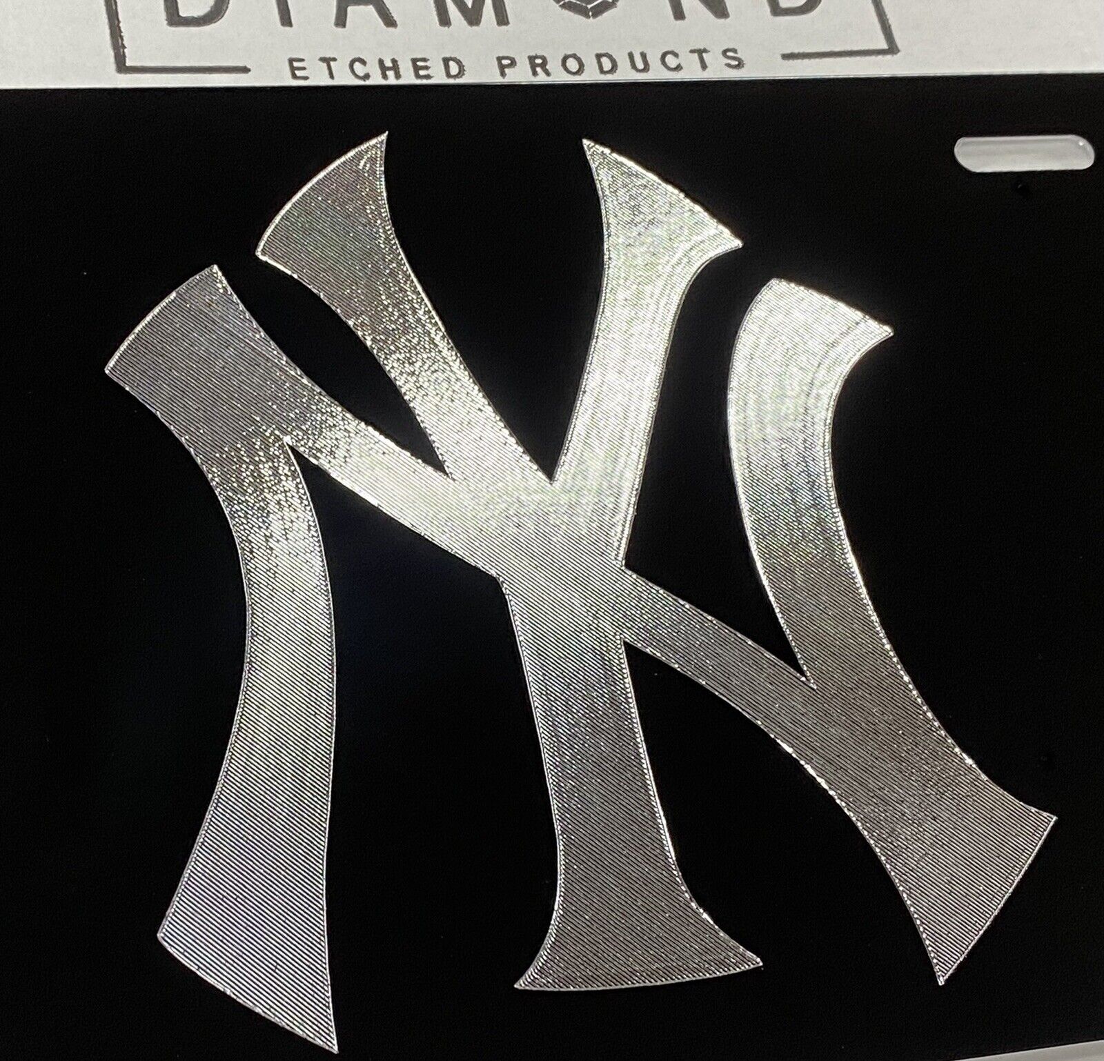 Engraved New York NY Yankees Car Tag Diamond Etched Aluminum Front License Plate