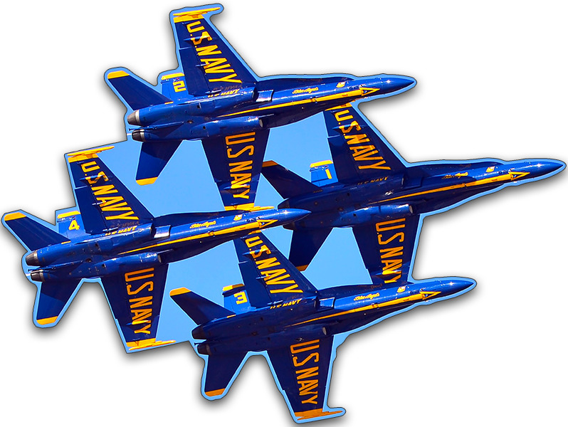 8x11 inch Large Blue Angels 4 Jets Sticker (fly plane decal logo navy) Navy Lic.