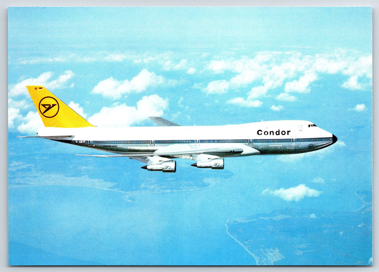 Airplane Postcard Condor Airlines Boeing 747 Granini Fruit Drink Advert BJ15