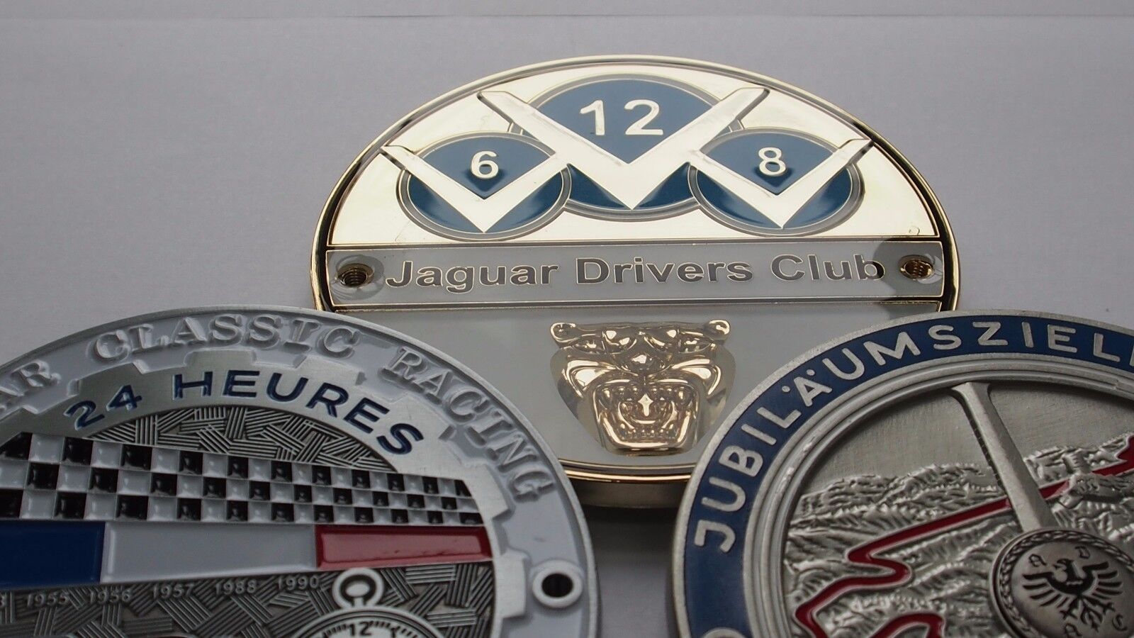 3 Classic Jaguar Grill emblem Badges- E type F type X type XJS XF XJR XK Mk 1 II
