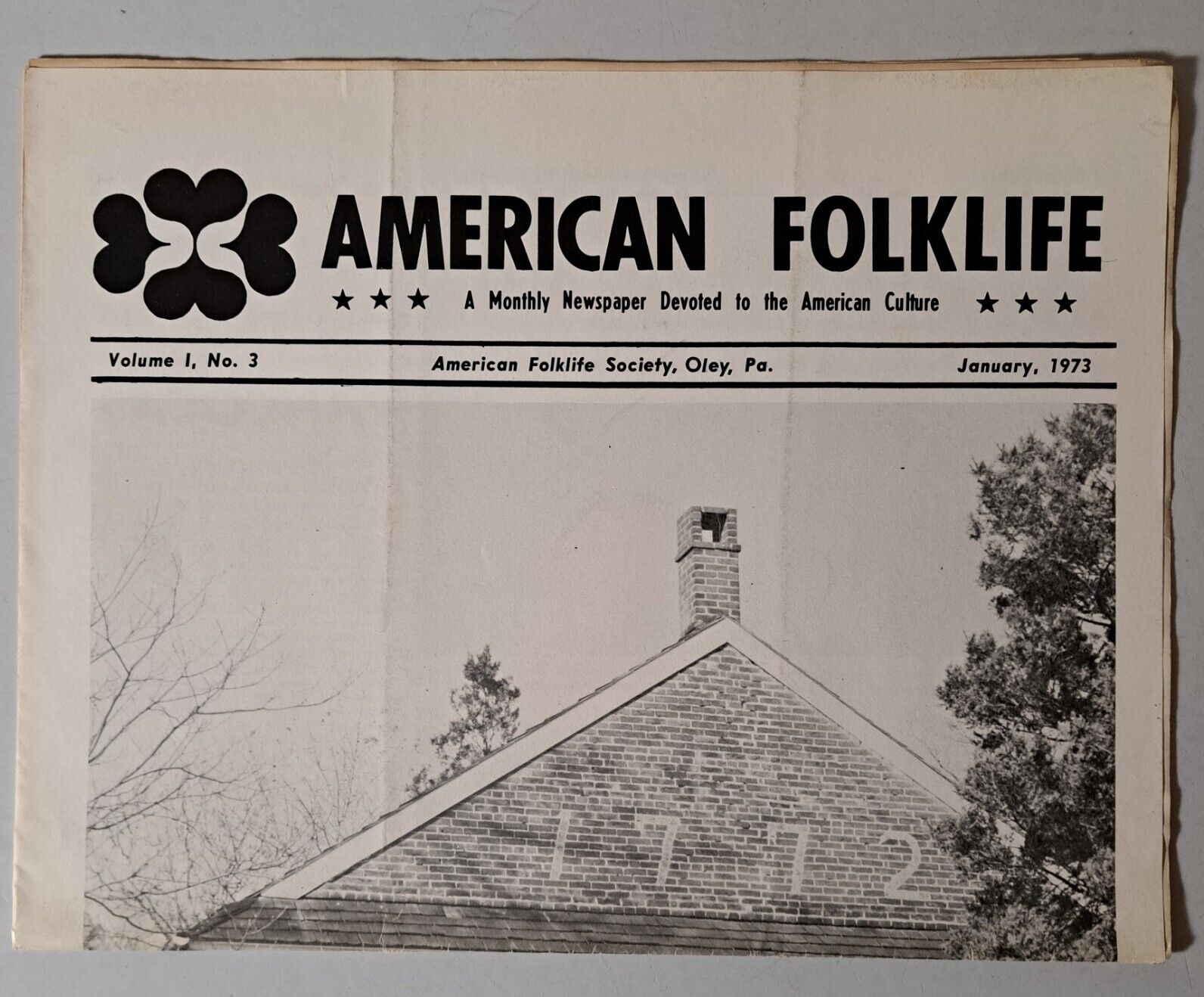 American Folklife Society Paper January 1973 Volume1 No.3 Keim Homestead Oley PA