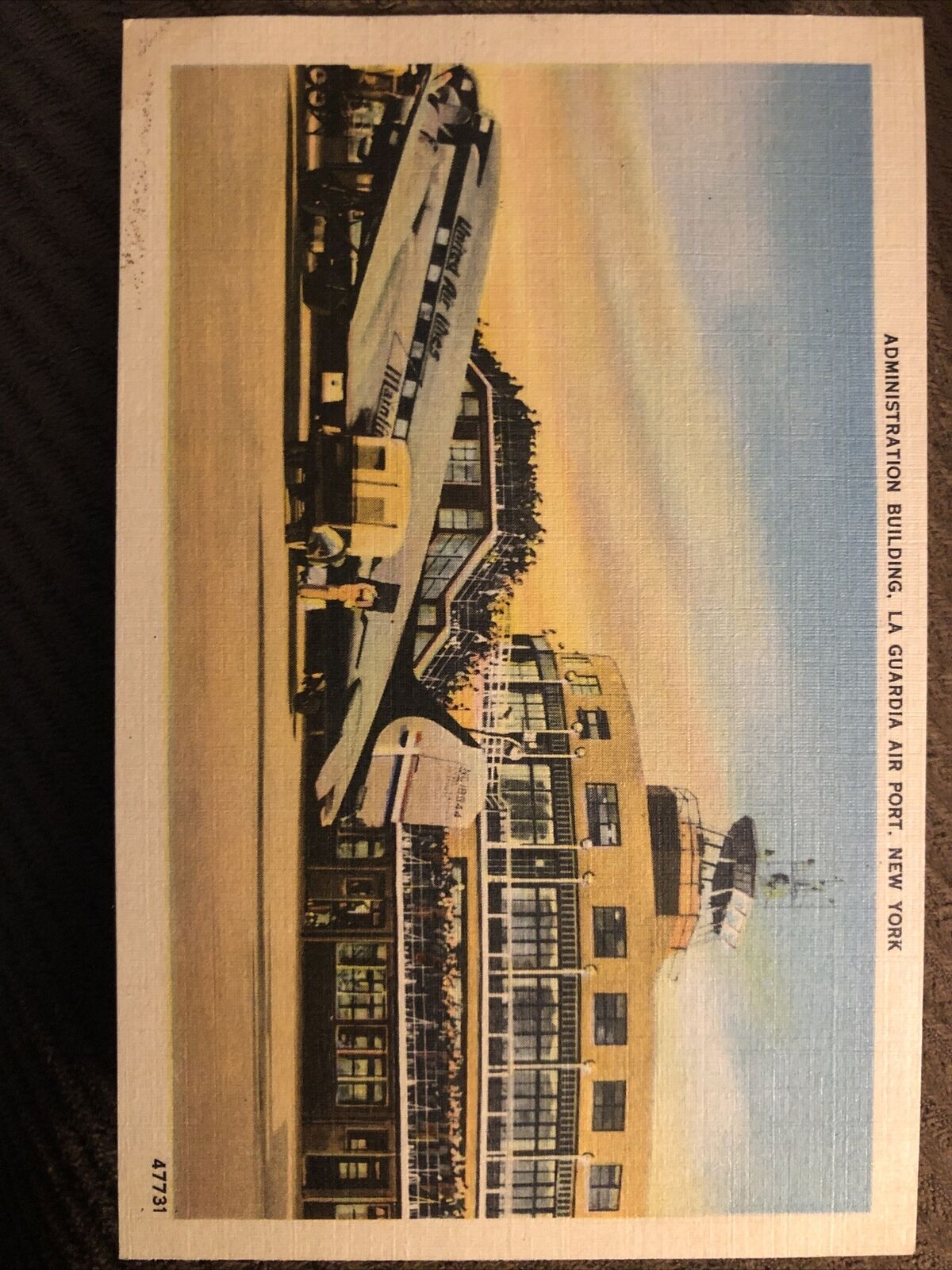 Vintage Linen Postcard Admin, LaGuardia Airport, New York City, New York. c1930s