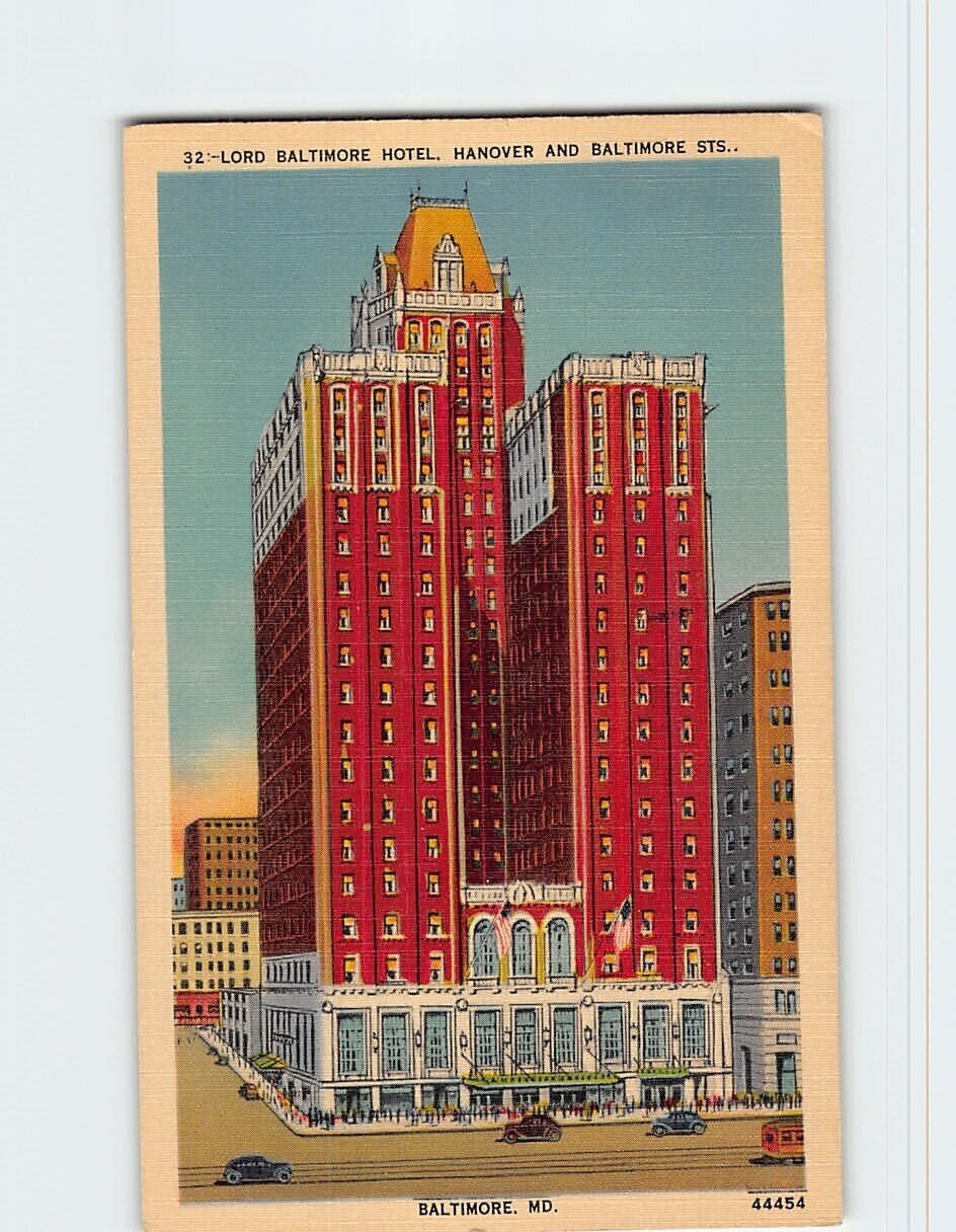 Postcard Lord Baltimore Hotel Baltimore Maryland USA